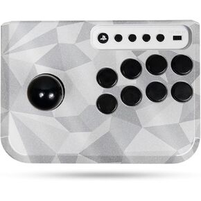 غلاف ألعاب لامع لامع متوافق مع Hori Fighting Stick Mini (PS5، PS4، PC) - مضلع رمادي - غطاء لاصق واقٍ ملتف من الفينيل 3M ممتاز - سهل التطبيق | صُنع في الولايات المتحدة الأمريكية بواسطة MightySkins