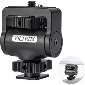VILTROX Camera Monitor Mount with Cold Shoe, 360° Swivel and 180° Tilt Adjustable, 1/4" Screw for 5" & 7" Field Monitor Compatible with LED, Flash and Video Light Shooting Photography Accessories