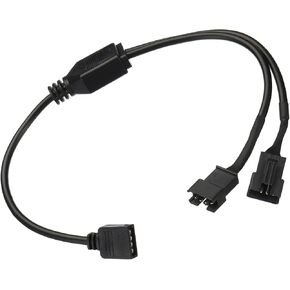 MECCANIXITY ARGB Splitter, 12V 4Pin to SM 4Pin Male Extension Cable Adapter Connector Addressable for PC Fan Power Computer Chassis Motherboard, 1 to 2 Style