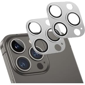 [2 Pack] Camera Lens Protector designed for iPhone 13/13 Mini,Aviation Aluminum Alloy Material,9H Tempered Glass,Case Friendly,HD Clarity,Full Cover-Silver