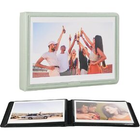 ألبوم صور مقاس 4x6 28+1 صور أفقية للجيب، سعة صغيرة لطيفة للعائلة والأطفال والبنات والزفاف والعطلات (وردي خوخي)