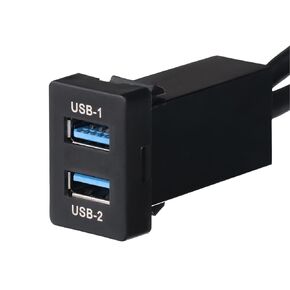 Dual USB 3.0 Car Dash Flush Mount Extension Cable Length 3.3FT 1M for Toyota (Type A)