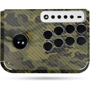 Carbon Fiber Gaming Skin Compatible with Hori Fighting Stick Mini (PS5, PS4, PC) - Green Camouflage - Premium 3M Vinyl Protective Wrap Decal Cover - Easy to Apply | Crafted in The USA by MightySkins