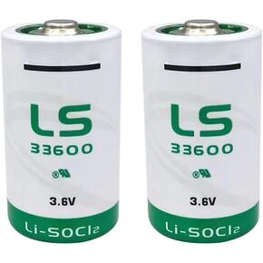 (2-Pack) LS33600 Battery for Saft LS33600 D Size 3.6V Lithium Thionyl Chloride Battery, 17000mAh