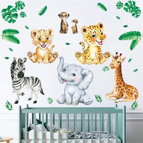 DECOWALL DS9-8070 Animal Alphabet Numbers Colour Weather Kids Wall Stickers Decals playroom Letters Decor Bedroom ABC Nursery Classroom Toddlers Learning Educational Baby Rainbow Colorful