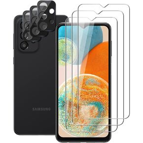 (3+3) For Samsung Galaxy A23 5G / 4G (3 Pack) Tempered Glass Screen Protector + (3 Pack) Camera Lens Protector Film, 9H Hardness, Anti Scratch, HD Clear