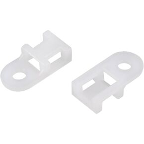 uxcell Cable Tie Mount Base Saddle Type Wire Holder Nylon 5.2mm Hole Width White 30Pcs