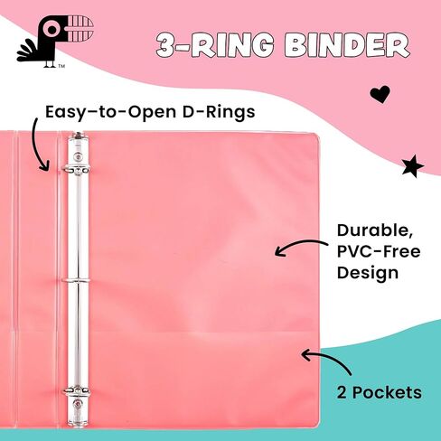 Yoobi 1 Inch Binder & 8-Tab Divider Set - 4 Pk of 3-Ring Binders with 2 Pockets, 4 Pk of Binder Organizer Tabs w/Blank Sticky Labels - Perfect for School or Office, Binders Hold up to 275 Sheets in Kuwait