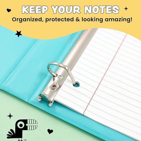 Yoobi 1 Inch Binder & 8-Tab Divider Set - 4 Pk of 3-Ring Binders with 2 Pockets, 4 Pk of Binder Organizer Tabs w/Blank Sticky Labels - Perfect for School or Office, Binders Hold up to 275 Sheets in Kuwait