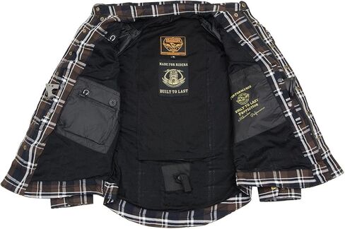 Milwaukee Leather Men's Plaid Flannel Biker Shirt with CE Approved Armor - Reinforced w/Aramid Fibers | MPM - Medium in Saudi Arabia