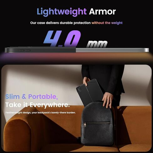 حافظة INFILAND لجهاز iPad الجيل العاشر (10.9 بوصة) مع حامل أقلام وحامل مرن - دعم رأسي وأفقي، حافظة واقية متينة رفيعة لجهاز Apple iPad الجيل العاشر، أسود in Kuwait