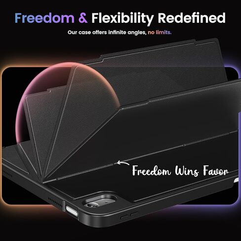 حافظة INFILAND لجهاز iPad الجيل العاشر (10.9 بوصة) مع حامل أقلام وحامل مرن - دعم رأسي وأفقي، حافظة واقية متينة رفيعة لجهاز Apple iPad الجيل العاشر، أسود in Kuwait