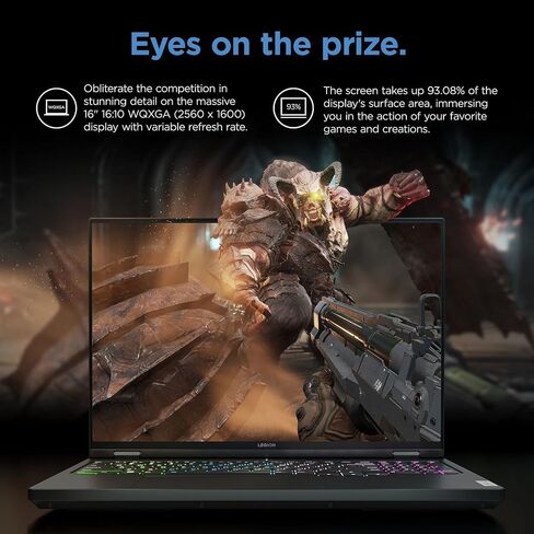 كمبيوتر محمول للألعاب Lenovo Legion Pro 5i، شاشة WQXGA 240 هرتز مقاس 16 بوصة، معالج Intel 24-Core i9-13900HX، ذاكرة الوصول العشوائي DDR5 سعة 64 جيجابايت، SSD 2 تيرابايت، GeForce RTX 4070، إضاءة خلفية، ترخيص Microsoft Office مدى الحياة ونظام التشغيل Window in Saudi Arabia