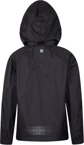 Mountain Warehouse Kids Waterproof Pakka Jacket - Adjustable Hood Black 7-8 Years in Saudi Arabia