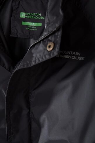 Mountain Warehouse Kids Waterproof Pakka Jacket - Adjustable Hood Black 7-8 Years in Saudi Arabia