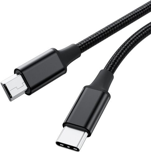 Short USB C to Mini USB Cable 0.25M, Braided USB-C to Mini-B 5-Pin Cord, OTG Charging Sync Data for PC Hero 3+, PS3 Controller, MP3/4, Dash Cam, GPS Receiver, and More Devices in Saudi Arabia