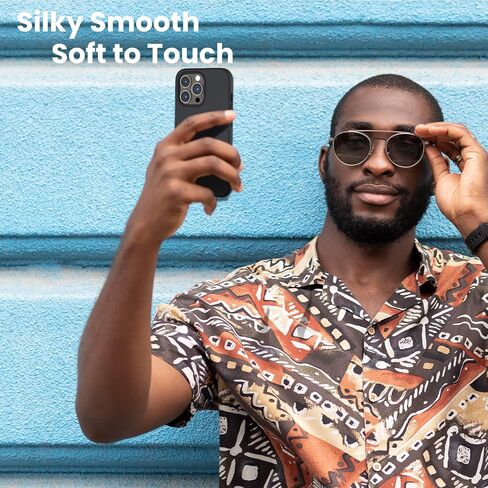 ORNARTO Shockproof Liquid Silicone Designed for iPhone 13 Pro Case Gel Rubber Comprehensive Protection Anti-Shock Cover Case Drop Protection 6.1inch-Midnight Black in Saudi Arabia
