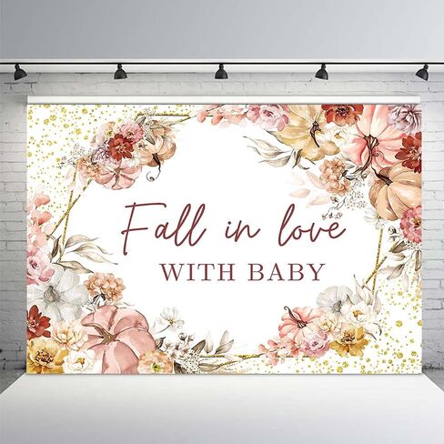 MEHOFOND الخريف اليقطين زينة استحمام الطفل خلفية البوهيمي الأزهار الأوكالبتوس أوراق القيقب بريق النقاط الخريف تقع في الحب مع لوازم حفلات الطفل التصوير الفوتوغرافي خلفية الصورة كشك الدعائم (7x5ft) in Saudi Arabia
