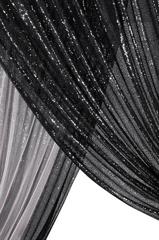 Black Sequin Backdrop 8ft x 8ft Glitter Photo Booth Black Backdrop Curtains in Kuwait