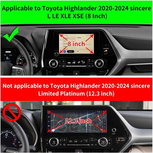 Car Phone Holder for Toyota Highlander 2020-2024 Limited Platinum 12.3 inch touchscreen Auto Accessories Navigation Screen Bracket Interior Decoration Cell Phone Mount （Not Fit Grand Highlander in Saudi Arabia