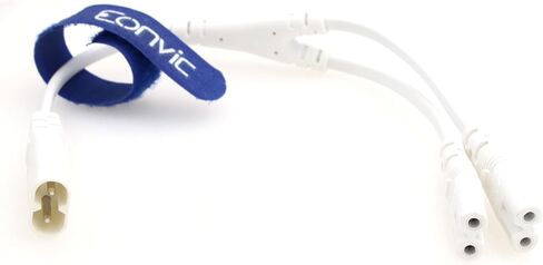 سلك طاقة تيار متردد Eonvic IEC320 C8 ذكر إلى 2X C7 أنثى Y 125 فولت 10 أمبير 1 في 2 محول تيار متردد كابل طاقة مستقطب لشاشة تلفزيون LED 30 سم (كابل أبيض) in Saudi Arabia