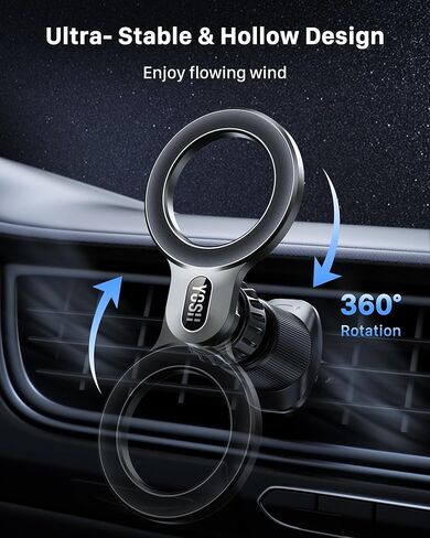 حامل سيارة YOSH Mag-Safe، فتحة تهوية مغناطيسية لتثبيت الهاتف في السيارة مع 20 × مغناطيس N55، حامل هاتف السيارة بخطافات معدنية مزدوجة مطورة لهاتف iPhone 15 14 13 12 وحافظة Mag-Safe وجميع الهواتف in Kuwait
