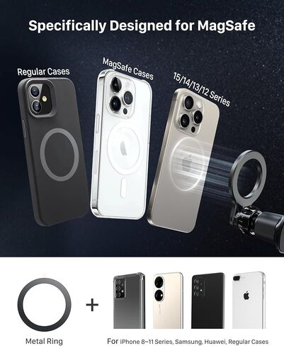 حامل سيارة YOSH Mag-Safe، فتحة تهوية مغناطيسية لتثبيت الهاتف في السيارة مع 20 × مغناطيس N55، حامل هاتف السيارة بخطافات معدنية مزدوجة مطورة لهاتف iPhone 15 14 13 12 وحافظة Mag-Safe وجميع الهواتف in Kuwait