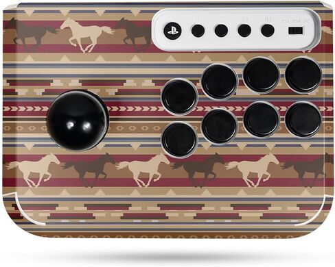 Gaming Skin Compatible with Hori Fighting Stick Mini (PS5, PS4, PC) - Western Horses - Premium 3M Vinyl Protective Wrap Decal Cover - Easy to Apply | Crafted in The USA by MightySkins in Saudi Arabia