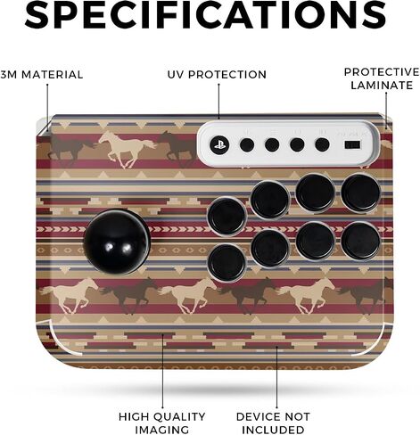 Gaming Skin Compatible with Hori Fighting Stick Mini (PS5, PS4, PC) - Western Horses - Premium 3M Vinyl Protective Wrap Decal Cover - Easy to Apply | Crafted in The USA by MightySkins in Saudi Arabia