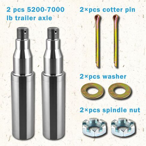 عمود دوران المقطورة قطعة واحدة مستديرة #42 EZ Lube Spindle لـ 5200 رطل إلى 7000 رطل محور دوران المقطورة 2-1/4" in Kuwait