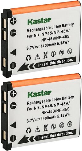 بطارية Kastar FNP-45 بديلة من 4 قطع لبطارية Fujifilm NP-45 NP-45A NP-45B NP-45S، شاحن Fujifilm BC-45 BC-45B، كاميرا Fujifilm instax Mini 90 instax SHARE SP-2 in Saudi Arabia