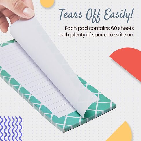 Grocery List Magnet Pad for Fridge, 6-Pack Magnetic Note Pads Lists, 60 Sheets Per Pad, 6 Spring Flower Designs, Full Magnet Back to-Do-List Notepads in Saudi Arabia