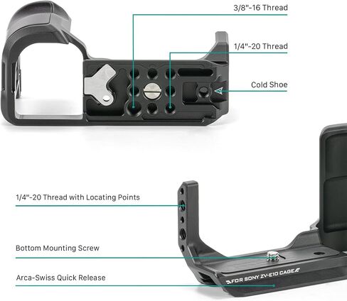 لوحة تركيب Tilta L-Bracket متوافقة مع Sony ZV-E10 - أسود | تصميم خفيف الوزن | تا-T56-LMP-B in Saudi Arabia