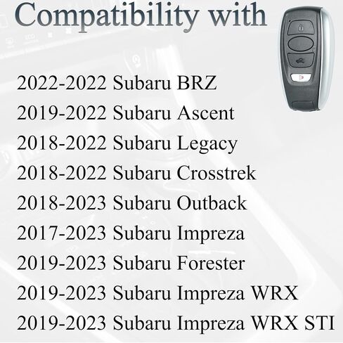 Smart Key Fob Fits for Subaru Forester Outback Legacy Crosstrek Ascent BRZ Impreza WRX STI 2017-2023 Keyless Entry Remote Control Key Replacement HYQ14AHK 88835-FL03A in Saudi Arabia