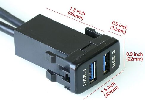 Timloon المزدوج USB 3.0 سيارة داش جبل تمديد كابل طول 3.3FT 1M لتويوتا، حجم 1.3 "× 0.9" × 2.15 "(النوع أ) in Kuwait