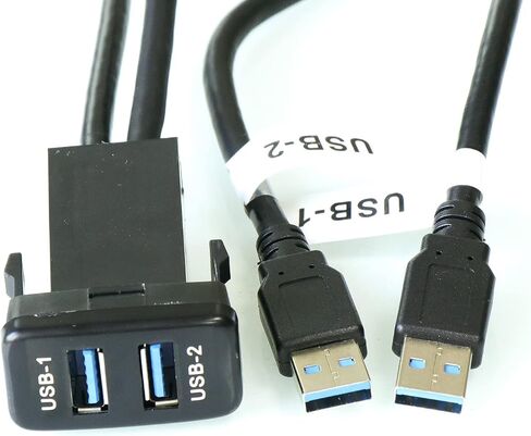 Timloon المزدوج USB 3.0 سيارة داش جبل تمديد كابل طول 3.3FT 1M لتويوتا، حجم 1.3 "× 0.9" × 2.15 "(النوع أ) in Kuwait