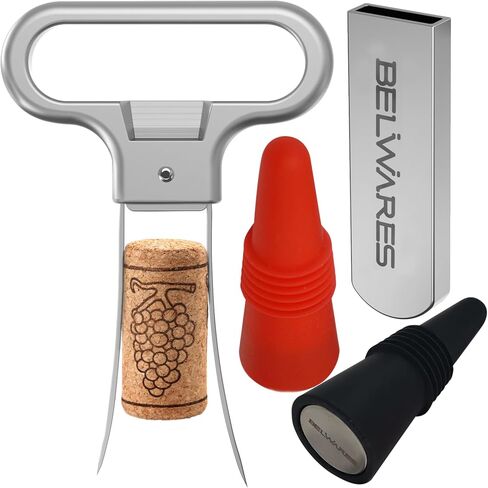 Ah So Wine Opener - Stainless Steel Wine Bottle Opener, Effortless Cork Removal with Two-Pronged Precision, Vintage Wine Cork Remover That Won’t Crumble Cork - Beer Opener, Great Gift Idea in Saudi Arabia