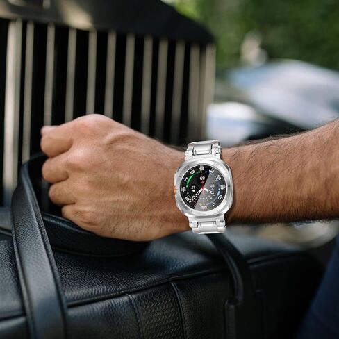 FULLIFE متوافق مع حافظة Samsung Galaxy Watch Ultra مقاس 47 ملم للرجال والنساء، حافظة متينة مع غطاء حماية كامل عالي الدقة من الزجاج المقسى لساعة Galaxy Watch 7 Ultra (2024) in Kuwait