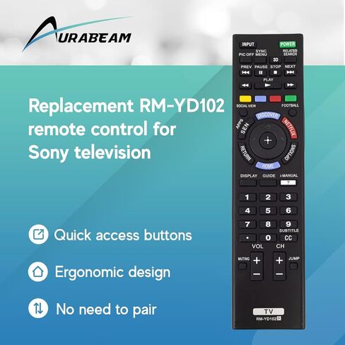 Aurabeam RM-YD102 جهاز التحكم عن بعد للتلفزيون البديل لتلفزيون سوني (RMYD102 / 149276611/1-492-766-11) in Kuwait