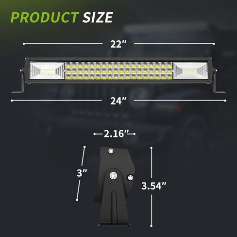 AUTOSAVER88 14 بوصة شريط إضاءة LED ثلاثي الصف، أكثر سطوعًا 162 وات 16200LM ضوء القيادة على الطرق الوعرة عدسة غير ضبابية متوافقة مع سيارات جيب والشاحنات والقوارب ATV in Kuwait