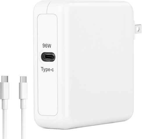 شاحن Mac Book Pro - شاحن USB C بقوة 96 وات شاحن سريع لأجهزة MacBook Air وiPad Pro وiPhone 15 وشاحن الكمبيوتر المحمول من النوع C شحن سريع، يتضمن كابل شحن in Kuwait