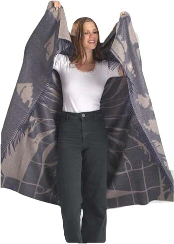 شال صوف الألبكة للأطفال 100% للرجال والنساء - وشاح كبير ناعم ودافئ للشتاء للجنسين على شكل زهرة برية in Kuwait