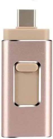 محرك أقراص فلاش USB 4 في 1 سعة 64 جيجابايت مع محول من النوع C للهاتف والوسادة، عصا صور، محركات أقراص USB خارجية عالية السرعة لتخزين الصور لحفظ المزيد من الصور ومقاطع الفيديو (ذهبي) in Kuwait