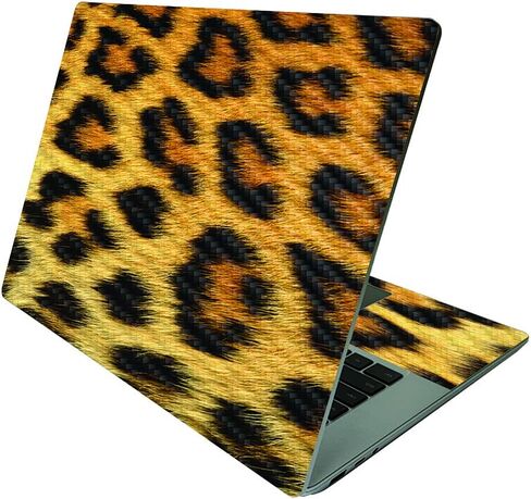 MightySkins Carbon Fiber Skin Compatible with Microsoft Surface Laptop 4 15" - Teal Leopard | Protective, Durable Textured Carbon Fiber Finish | Easy to Apply and Change Styles | Made in The USA in Saudi Arabia