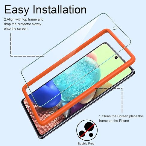 【 3+3 عبوات】Coolpow مصمم لهاتف Samsung Galaxy A71 5G واقي شاشة Samsung A71 5G واقي شاشة من الزجاج المقوى، أداة سهلة التثبيت 9H، فائقة الدقة، مقاومة للخدش، خالية من الفقاعات، صديقة للحافظة in Kuwait