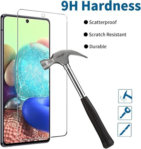 【 3+3 عبوات】Coolpow مصمم لهاتف Samsung Galaxy A71 5G واقي شاشة Samsung A71 5G واقي شاشة من الزجاج المقوى، أداة سهلة التثبيت 9H، فائقة الدقة، مقاومة للخدش، خالية من الفقاعات، صديقة للحافظة in Kuwait