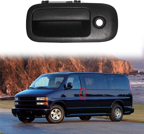 Rear Right Exterior Door Handle Driver Side with Key Hole, Compatible with 1996-2009 Chevy Express, GMC Savana 1500 2500 3500 4500 Van,GM1513106,25942270,25866275,10359096 in Saudi Arabia