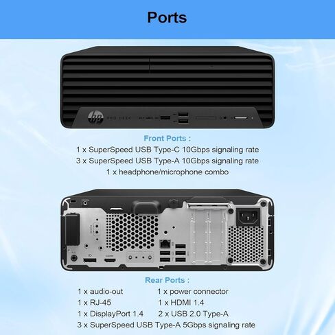 كمبيوتر مكتبي HP ProDesk 400 G9 SFF للأعمال، الجيل الثالث عشر Intel 14-Core i5-13500 (Beat i7-12700)، ذاكرة الوصول العشوائي DDR4 سعة 32 جيجابايت، 1 تيرابايت PCIe SSD، DVDRW، WiFi 6، RJ-45، HDMI، منفذ DP، W11P، صغير عامل الشكل، WE/PGPY in Saudi Arabia