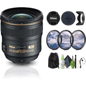Nikon AF-S NIKKOR 24mm f/1.4G ED Auto Focus Zoom Lens + Cleaning Kit + 3 Piece Filter Kit + Lens Cap