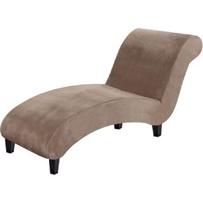 PrimeBeau Stretch Velvet Lounge Chaise Cover 1-Piece Super Soft Luxurious Chaise Longue Slipcover for Indoor Bedroom, Machine Washable, Peacock Blue